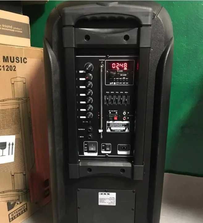 Мощная Bluetooth колонка ZXX-7575 2×12" с микрофонами и TWS Акустика.