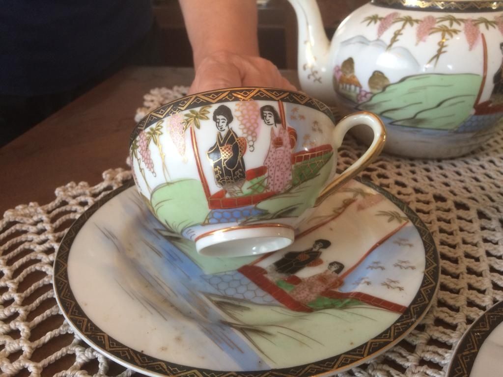 Serviço de chá em porcelana fina da China