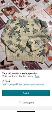 104 zara kwiaty sweter vintage boho