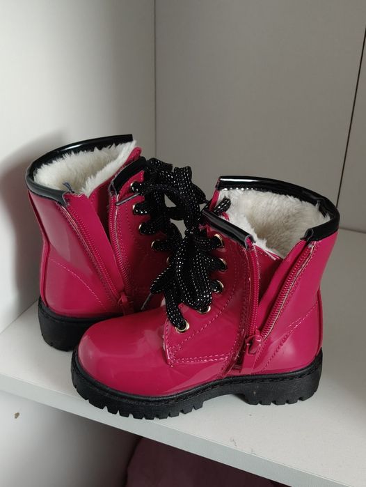 Kozaczki zimowe 23 ciemny różowy futerko