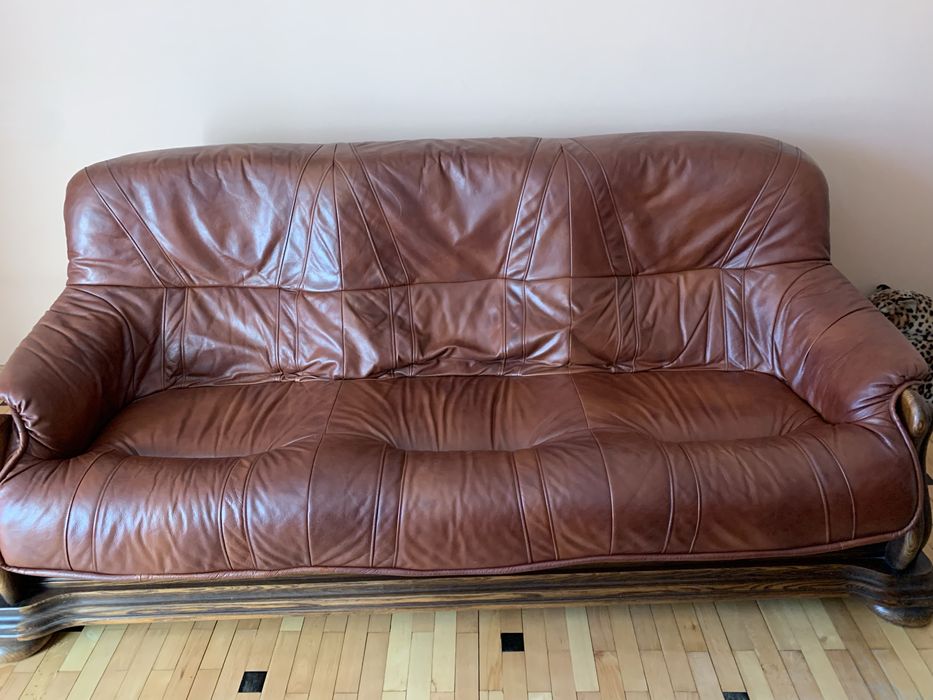 Komplet wypoczynkowy, skórzany