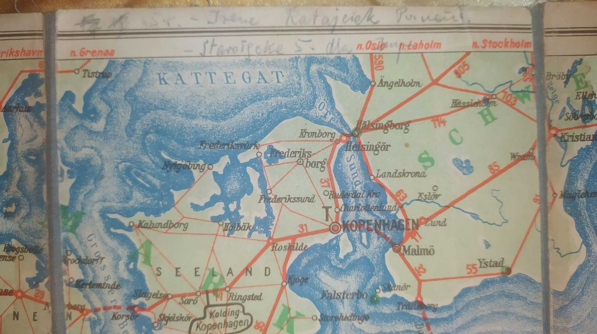 Mapa Niemiec i Polski - stara