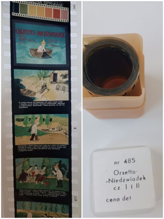 Orsetto niedźwiadek cz.I i II klisza do rzutnika PRL bajka na kliszy