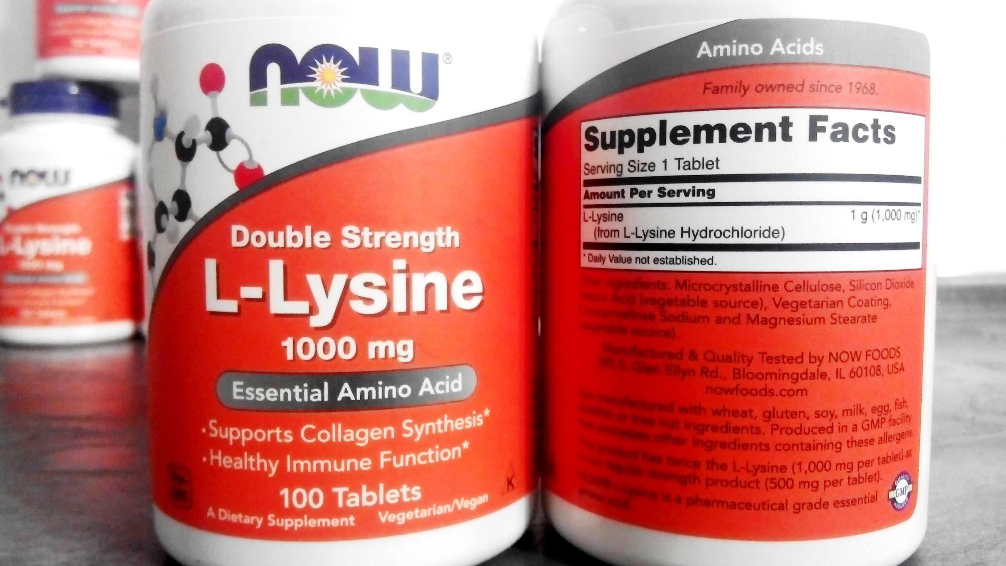 Now Foods, L-Lysine 1000 мг (100 таб.), l-лизин, лизин, лізин