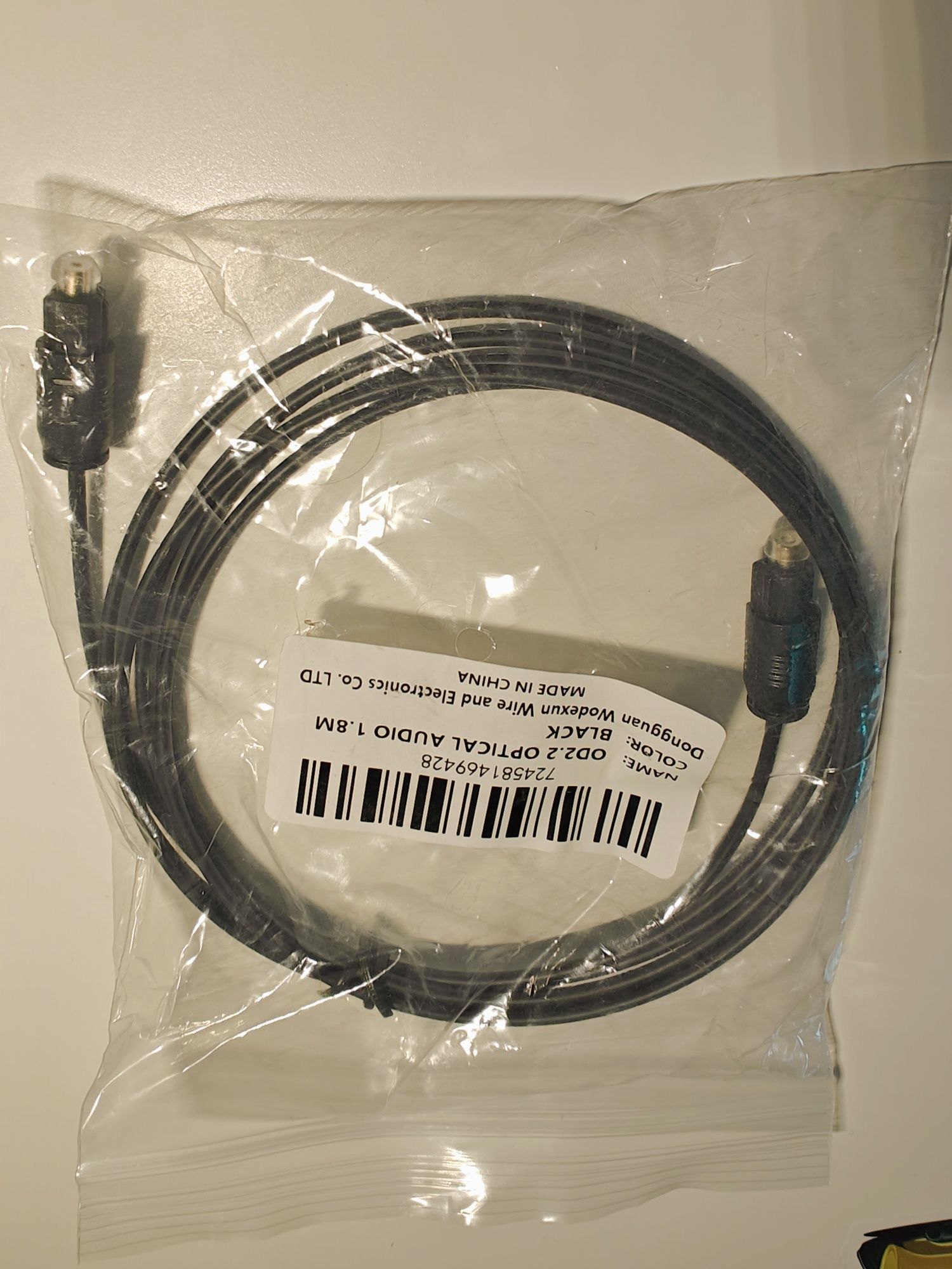 Kabel digital audio Toslink. 1.8M