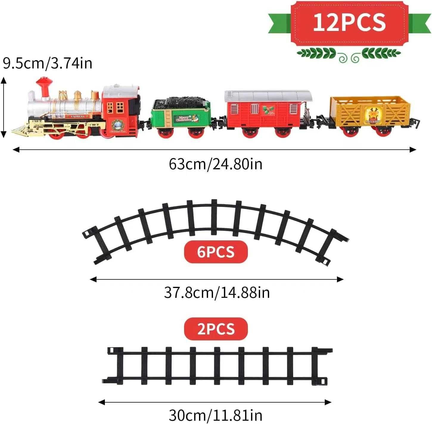 Elektryczny zestaw pociągu dla dzieci Christmas Express 12 części