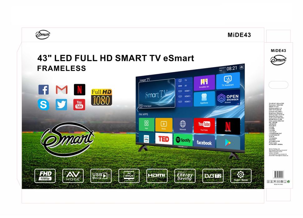 Smart TV de 43' marca eSmart novo na caixa