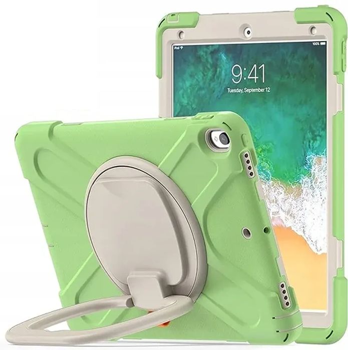 Etui do iPad 9/8/7 10.2” Pancerne z Obrotową Podstawką Zielone