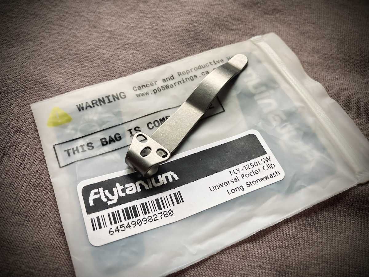 Clipe de bolso para canivete Flytanium Long Stonewash