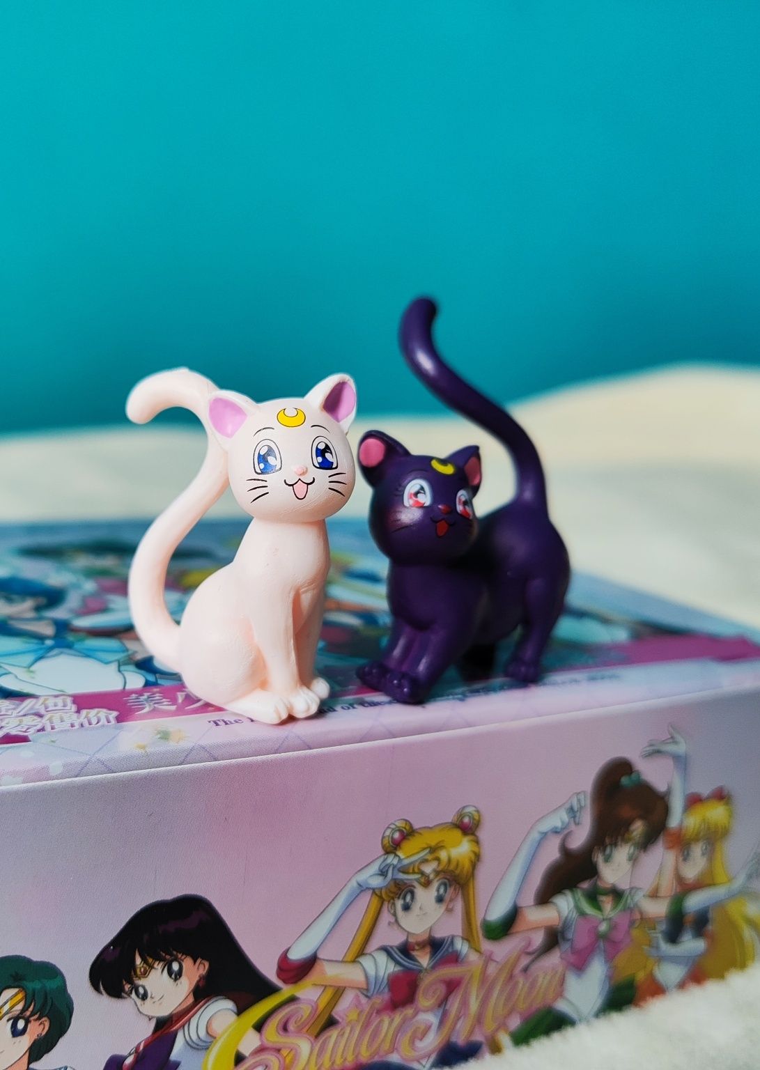 Sailor Moon- figurki kotka Luna i kot Artemis. Nowe.