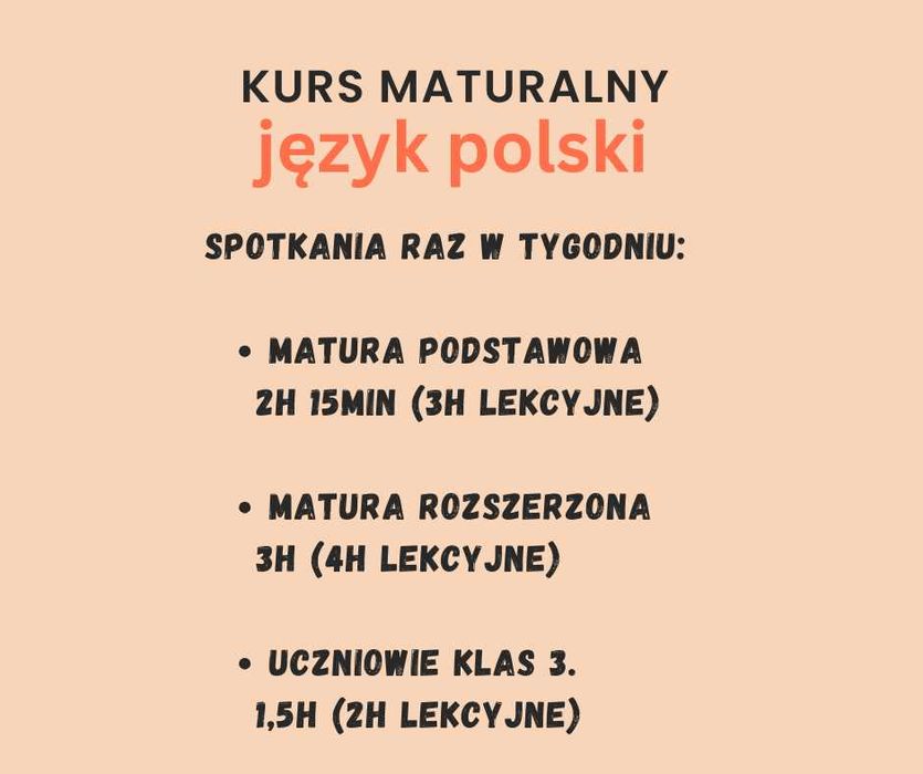 Korepetycje język polski matura online klasa 3 i 4