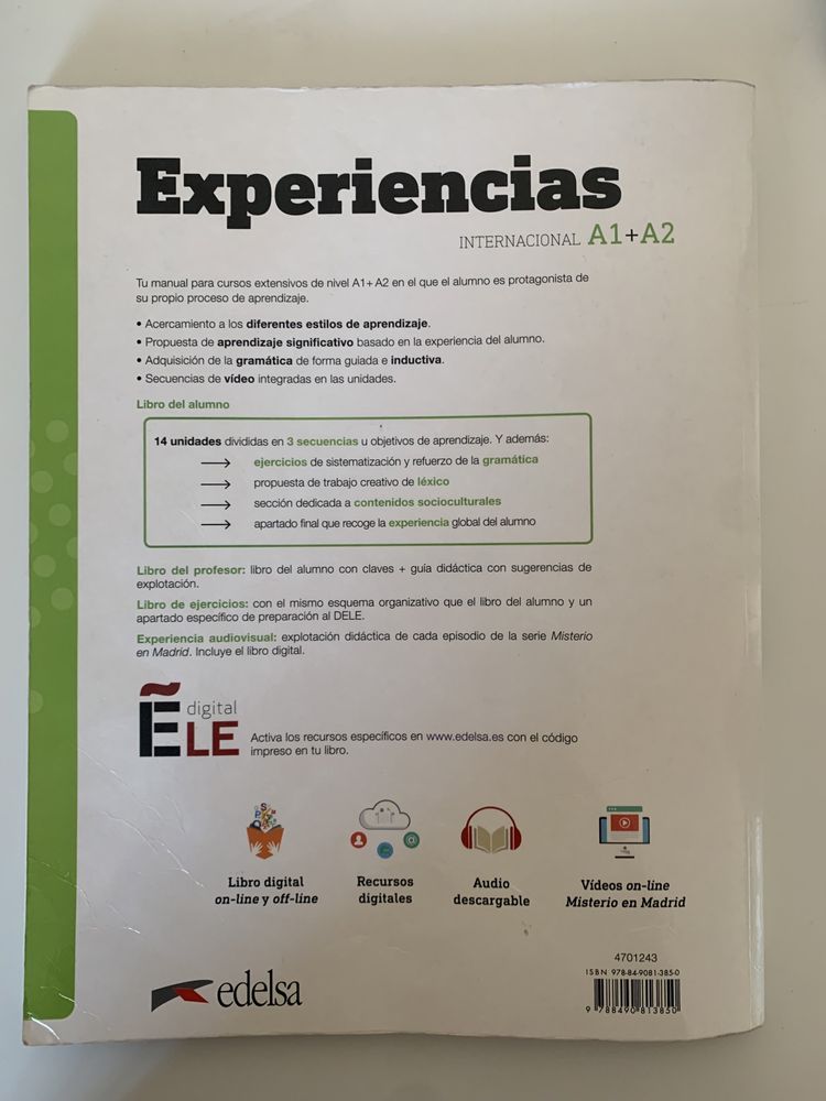 Manual Experiencias Espanhol A1+A2