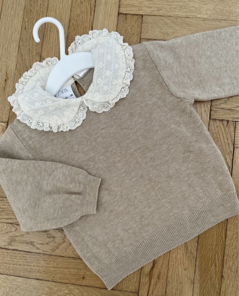 Sweterek z kolnierzykiem zara 86 sweter z zary