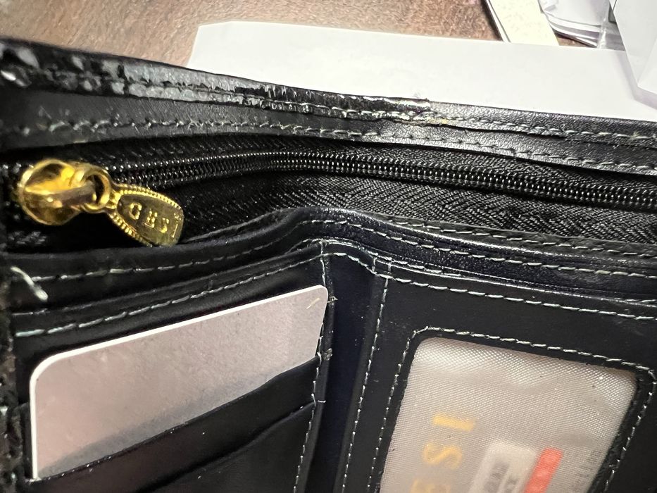 Portfel skórzany nowy 13cm/ 8 cm