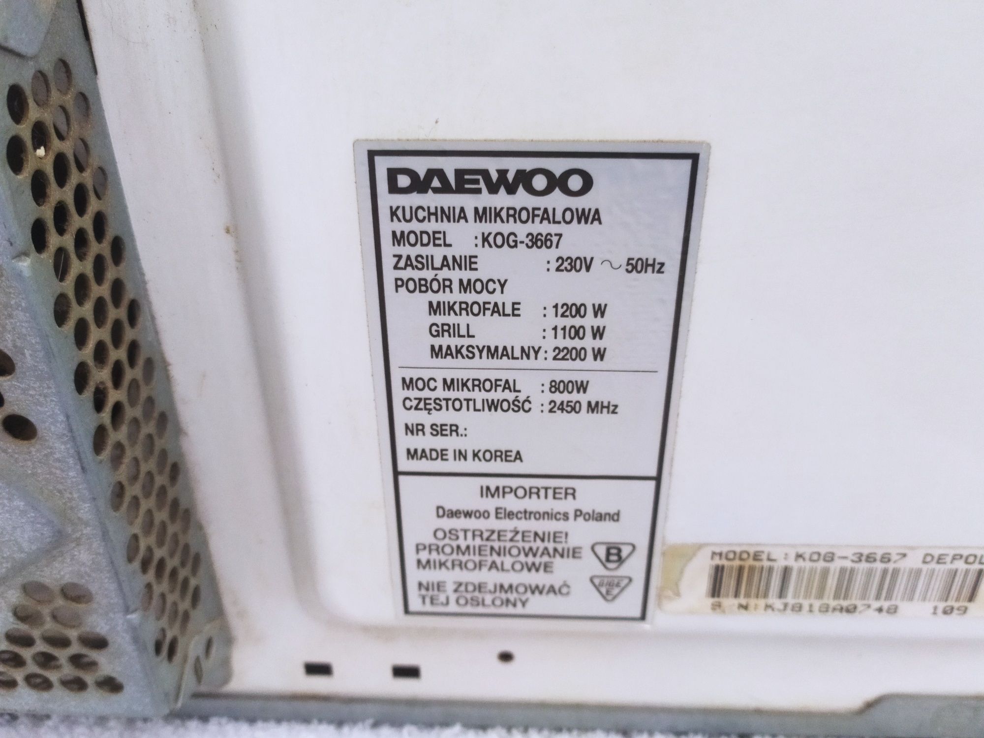 Kuchenka mikrofalowa Daewoo