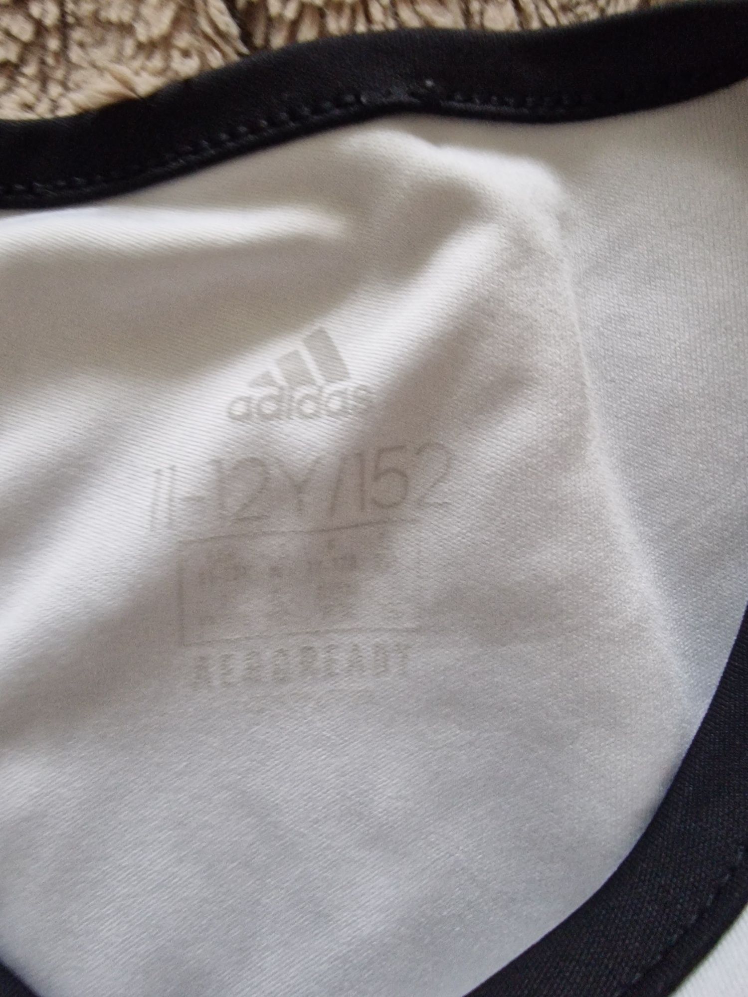 Strój na Wf Adidas r. 152, strój sportowy czarno biały