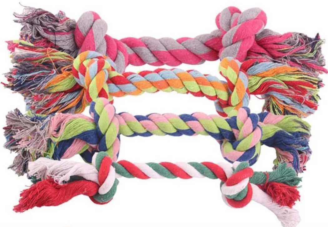 Zabawka dla psa sznur bawełniany szarpak węzeł 8 cm