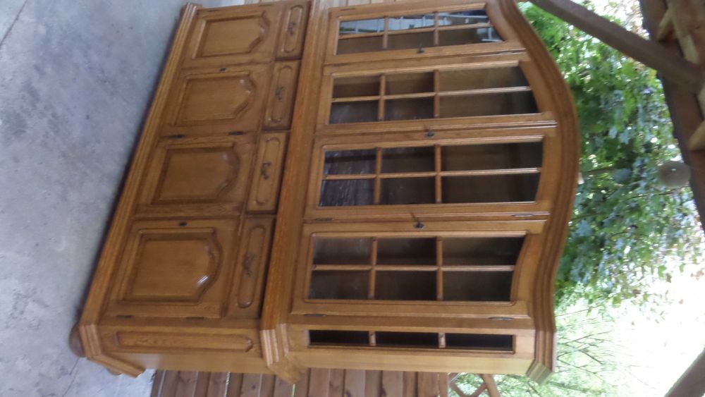 piękny duży dębowy dwuczęściowy kredens witryna stan bdb WYSYŁKA dowóz