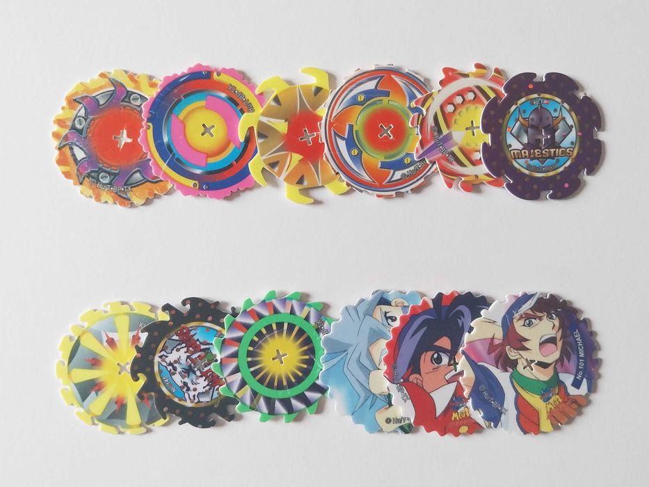12 tazos X-TREME-SPINNERS | Beyblade lote ou venda avulso
