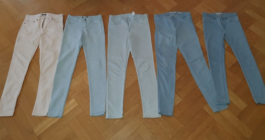 Zestaw 10 par spodni skinny jeans rurki 36