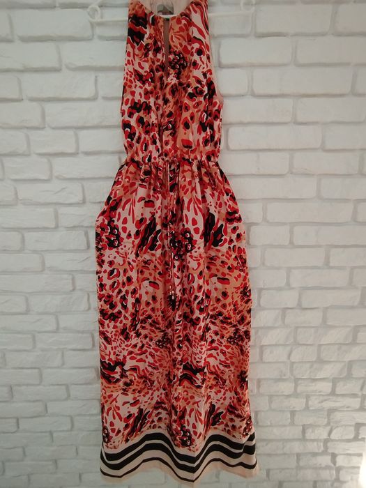 Sukienka letnia, na wesele, długa, maxi, kolorowa, na ramiaczkaH&M