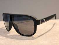 EMPORIO ARMANI meskie czarne nowe spotyowe duze okulary srebrne logo