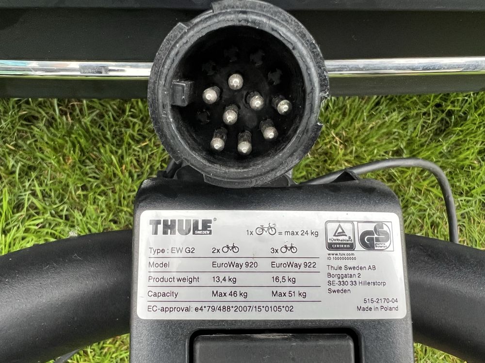 THULE EuroWay G2 920 2 rowery 46 kg uchylny bagażnik rowerowy na hak