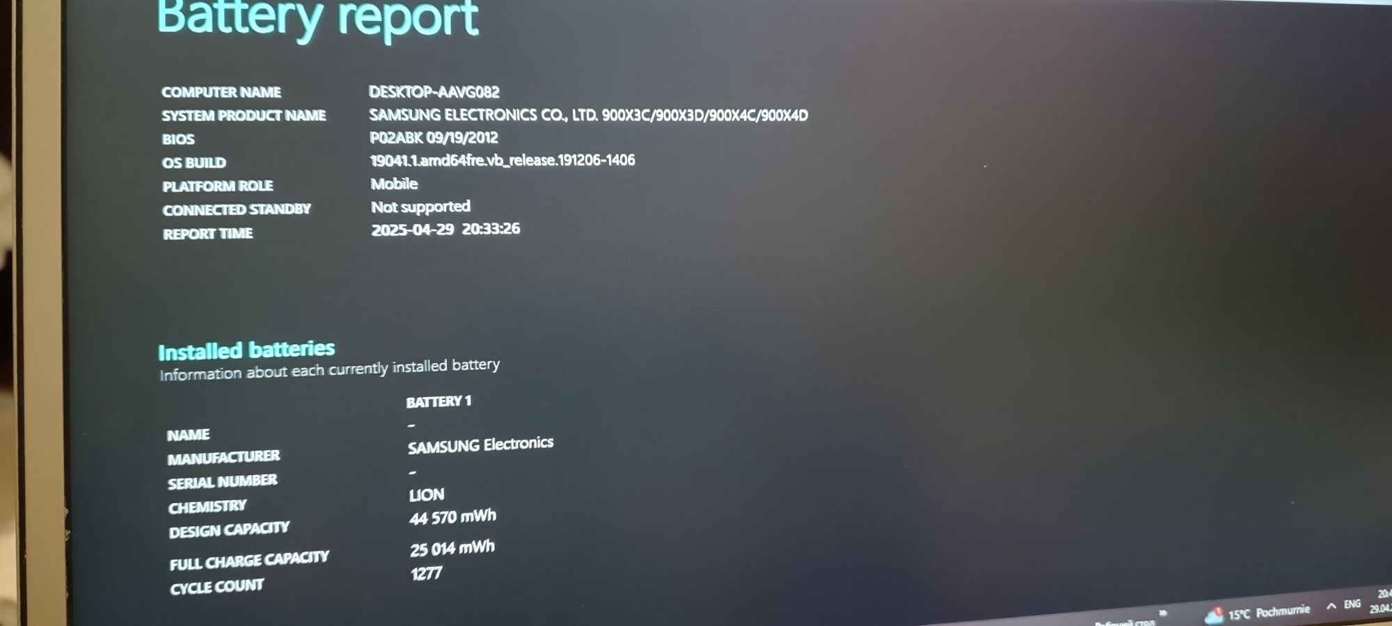 Ноутбук Samsung, б/в, працюючий