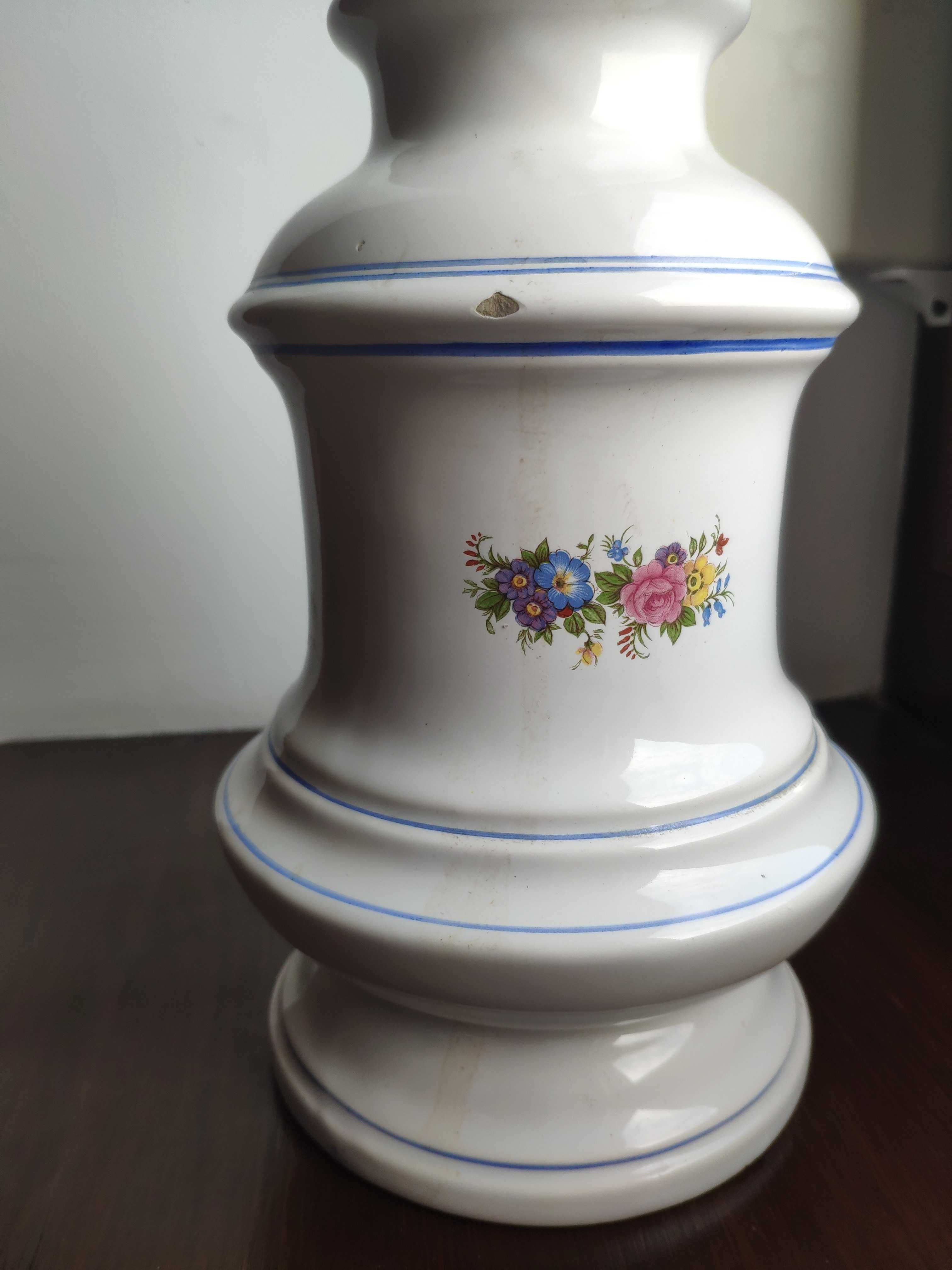 Stara francuska porcelanowa lampa naftowa nr 68