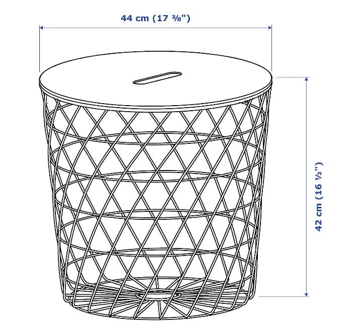 Stolik z miejscem do przechowywania czerwony/ jasnoszary Kvistbro Ikea