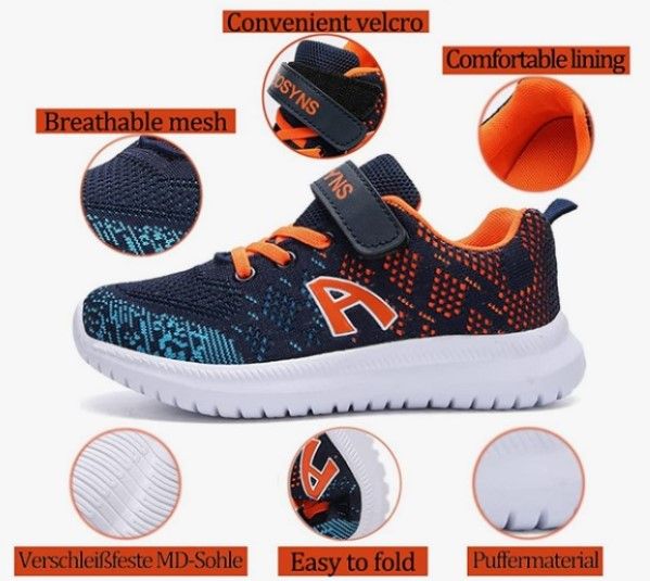 Buty Sportowe Dziecięce Siatka Rzepy 29 Czarne