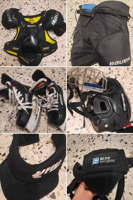 Komplet sprzęt hokejowy z torbą 8/10 lat