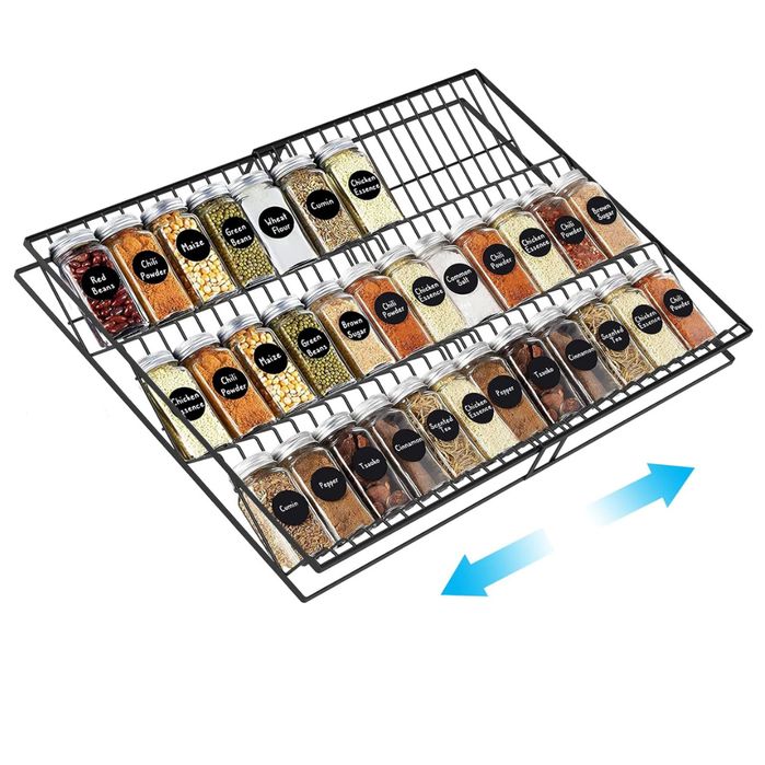 Organizer na Przyprawy Regulowany Metalowy Stojak do Szuflady 30-60cm