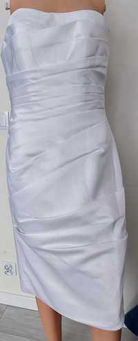 Sukienka na ślub cywilny M/L duży biust suknia ślubna