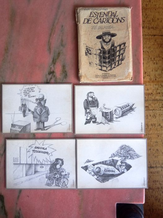 10 postais, não circulados de Zé Dalmeida,  sobre Liberdade de Imprens