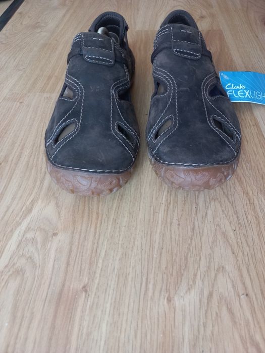 Мужские новые кожаные летние мокасины Clarks 45 p.