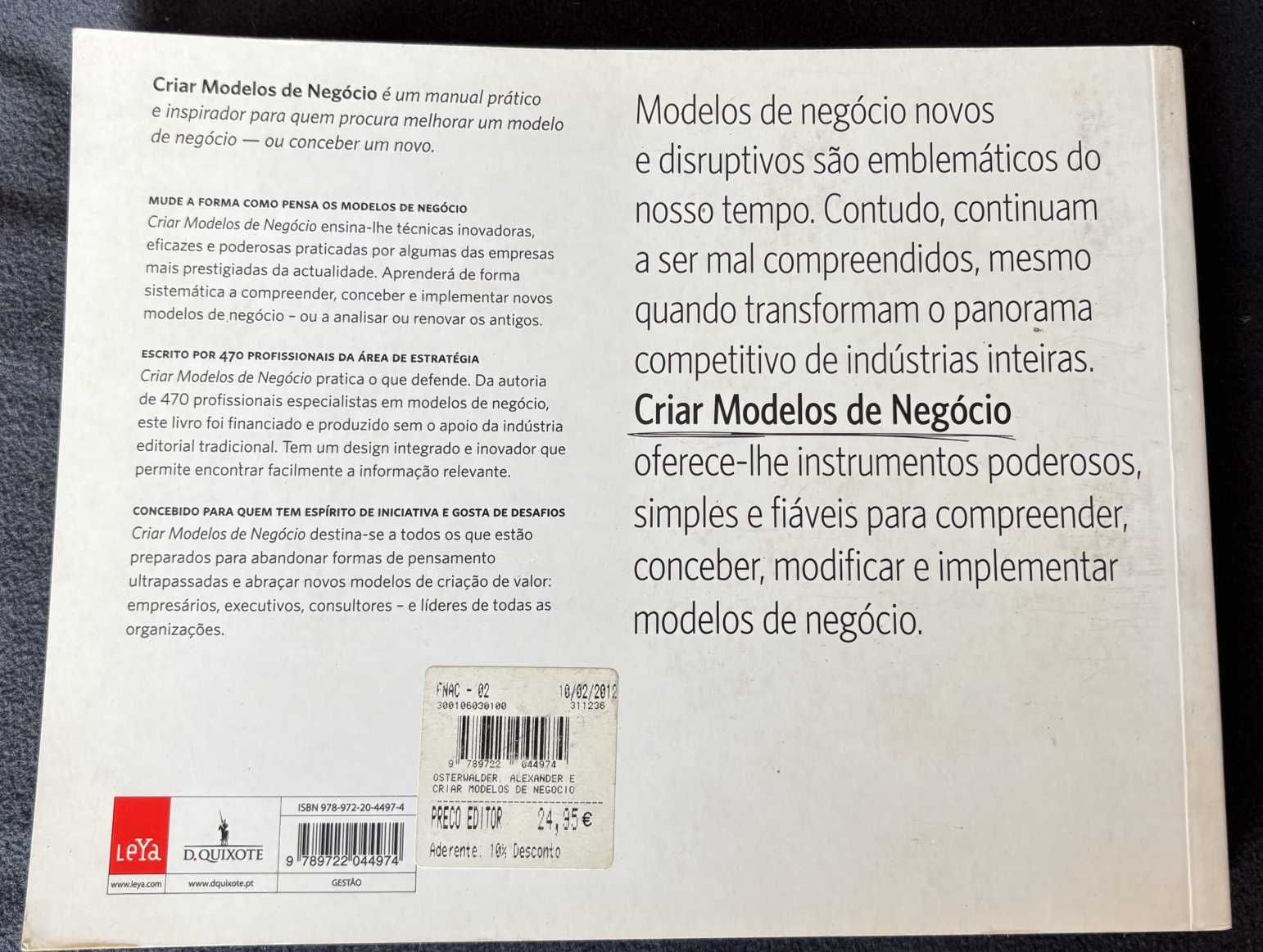 "Criar Modelos de Negócio", Alexander Osterwalder & Yves Pigneur