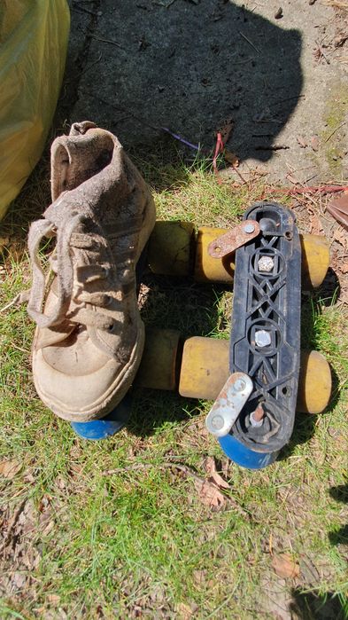 Wrotki vintage PRL, retro oryginał kolekcjonerskie