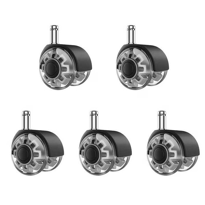 Безшумні силіконові колеса ролики коліщата для крісла стільця 5шт.