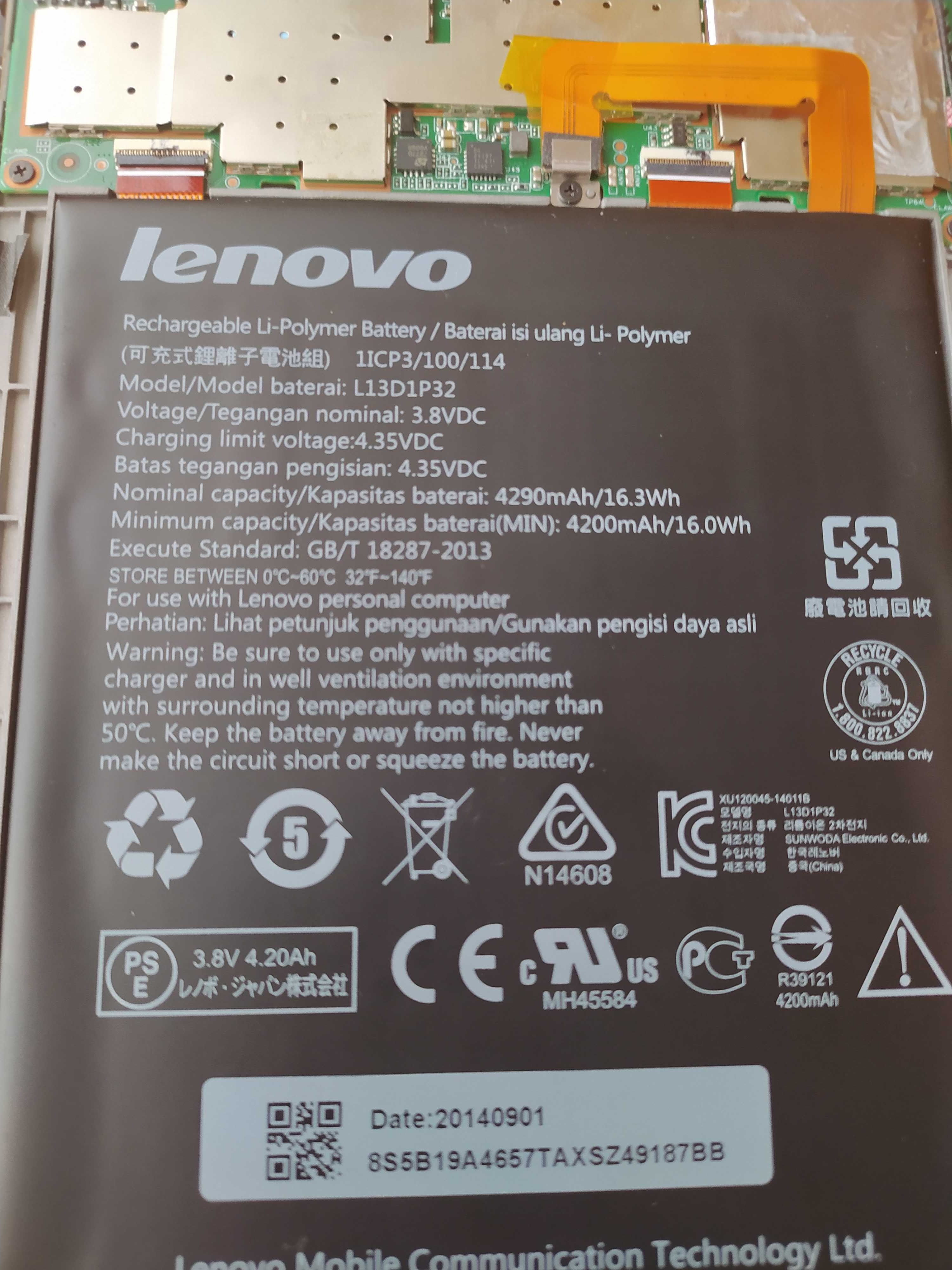 Запчасти Lenovo S8-50L A7-30 АКБ ME173X SM-T311 A5500 B1-730 A7-30DC