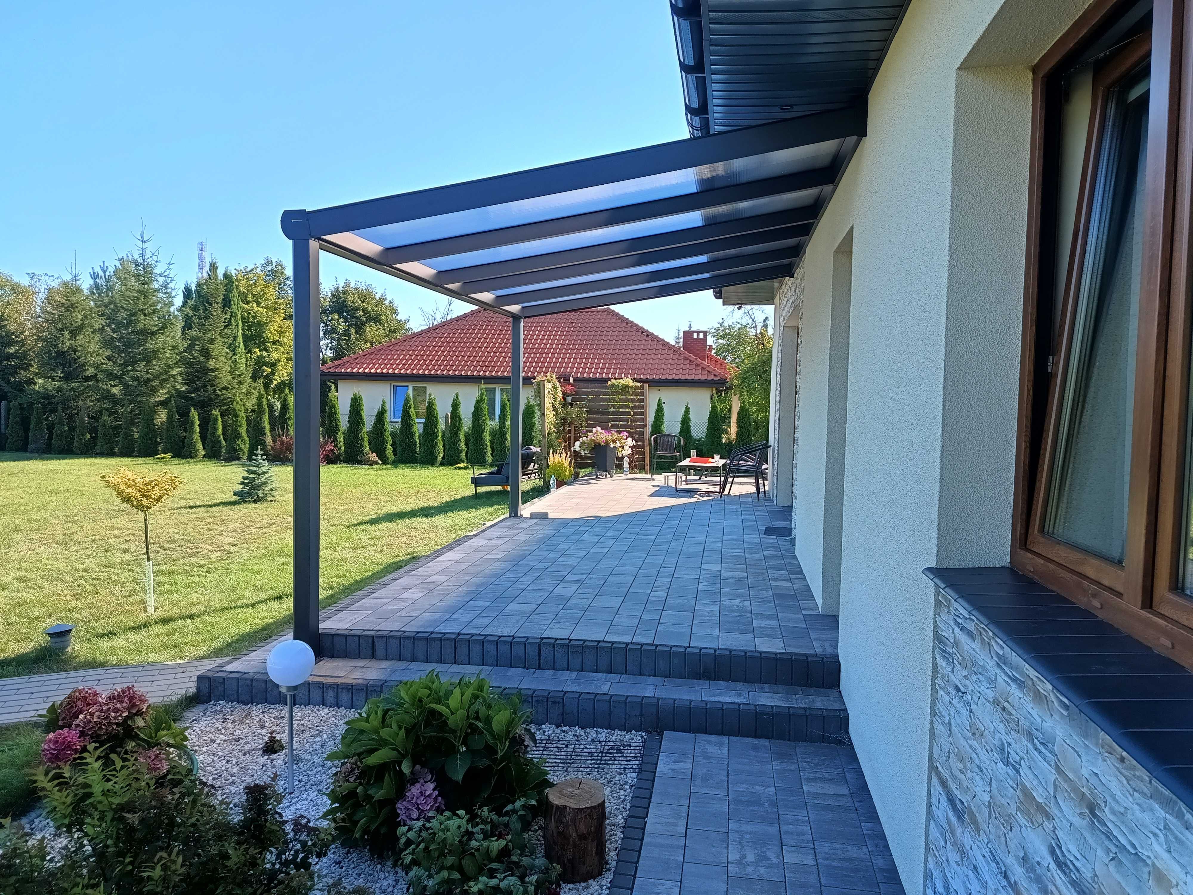 Zadaszenie  tarasu poliwęglan 3x4 konstrukcja  z aluminium