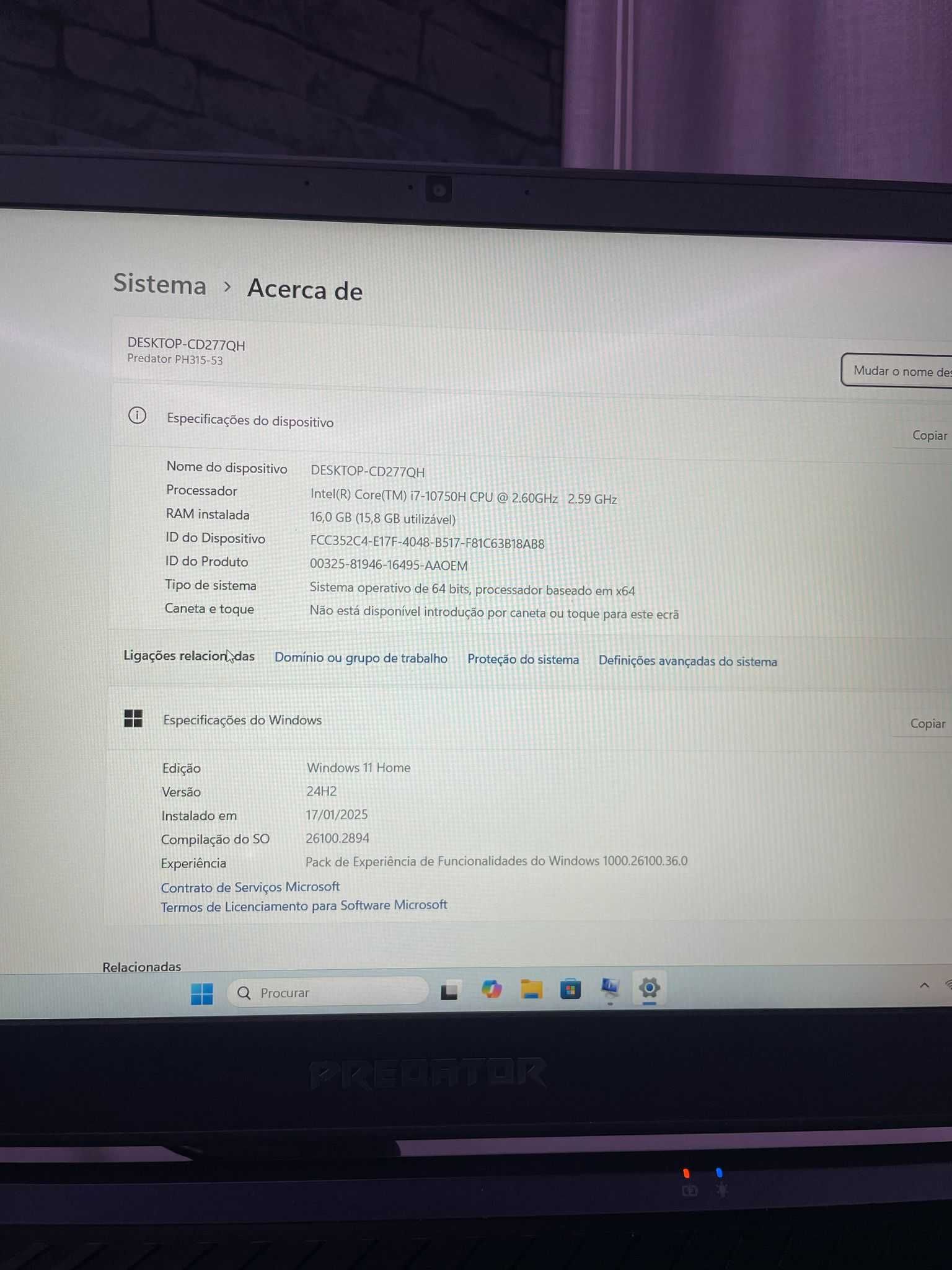 Vendo portátil Predator Helios 300 (como novo)