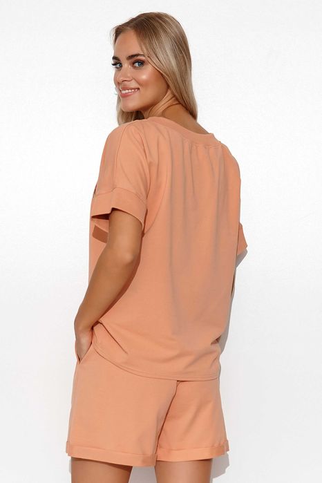 OKAZJA Morelowy komplet letni spodenki bluzka z lamówką S