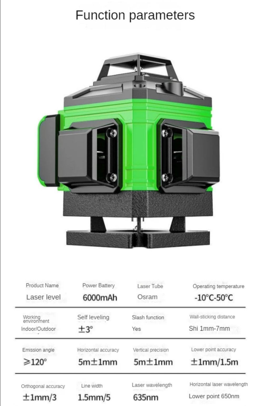 Poziomica laserowa 12 linii laser krzyżowy 360 3D