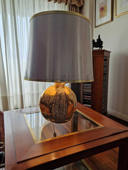 Candeeiro de mesa de sala em porcelana, dourado (romã)