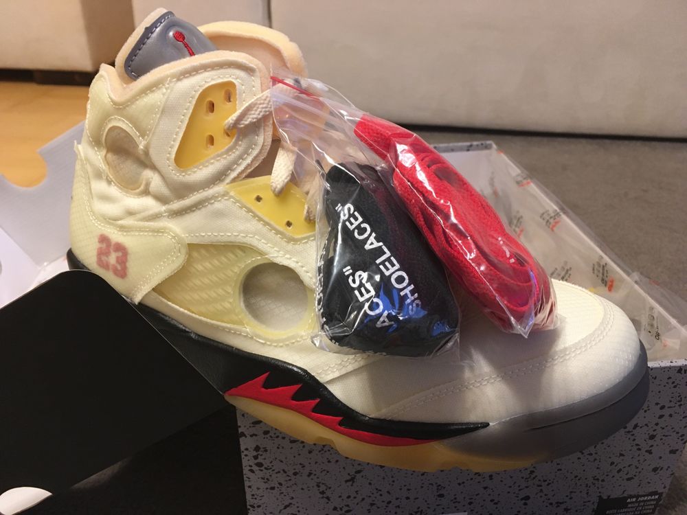 Jordan 5 Off-White Sail 44