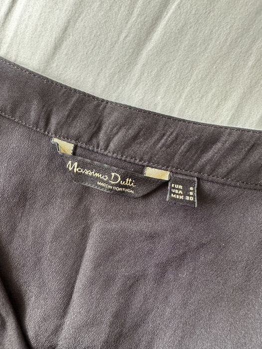 Vestido fluido comprido Massimo Dutti preto