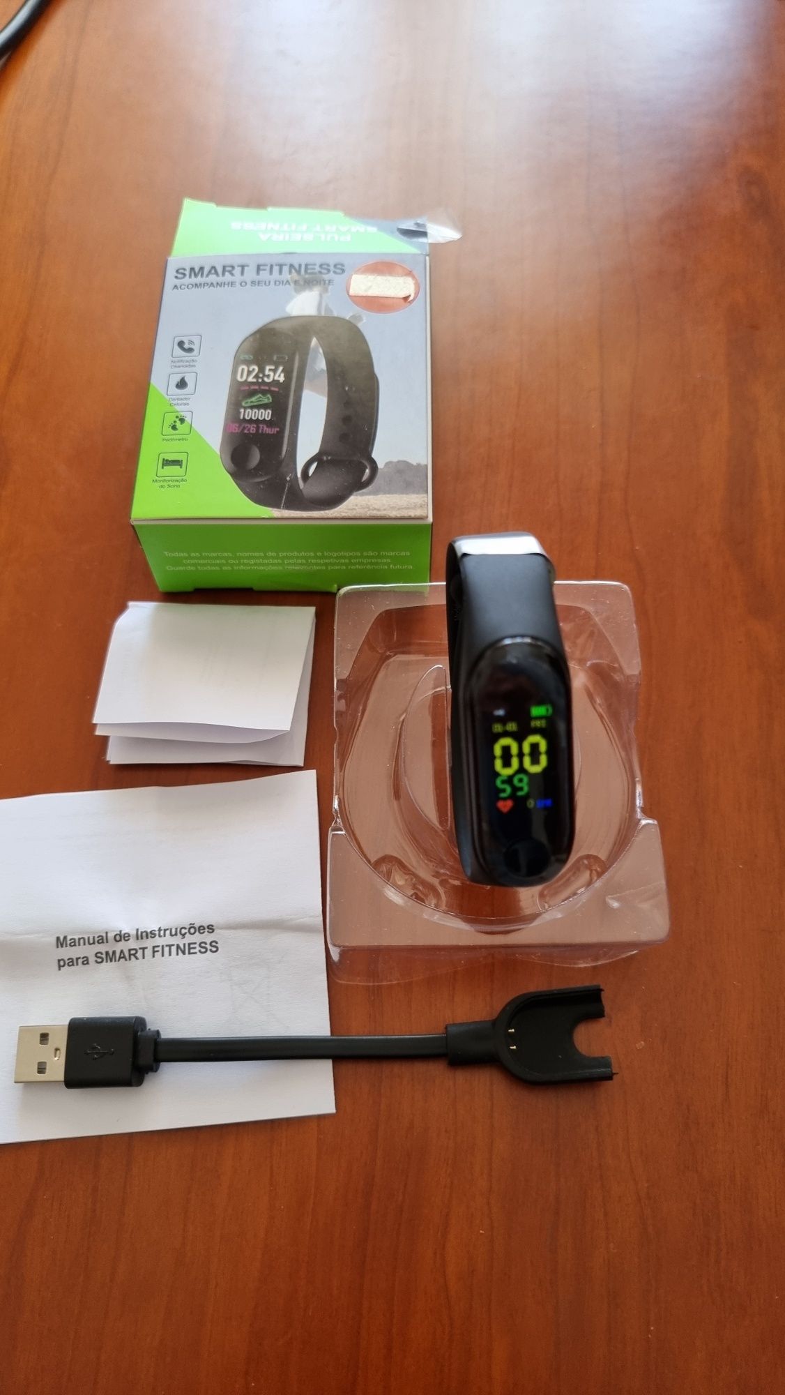 Relógio smartband, fitness, inteligente, com Bluetooth. Novo embalagem
