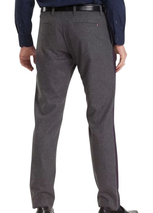 TOMMY HILFIGER Modne spodnie z wełny, szare, wygodne r XXL