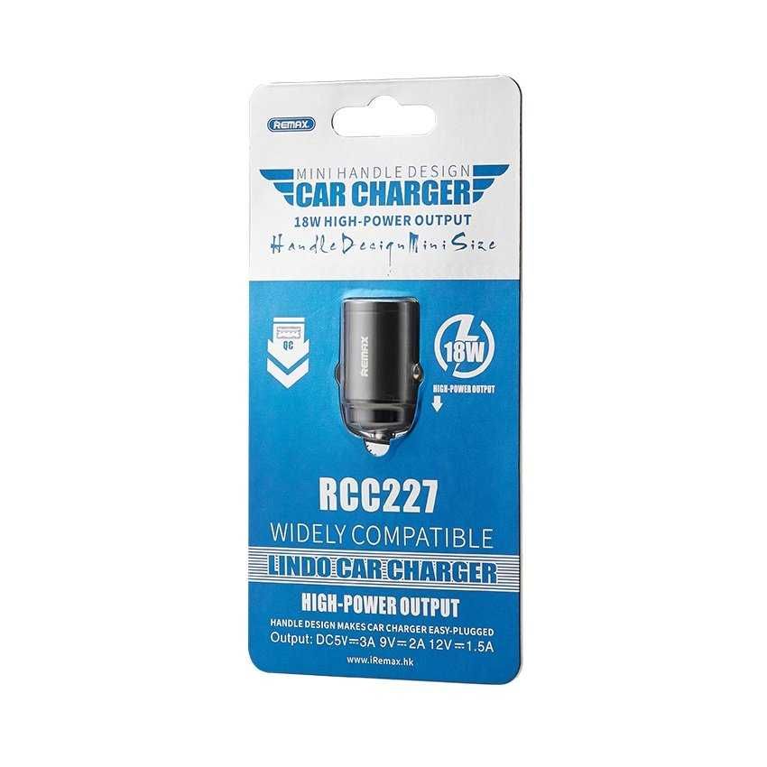 Remax mini inteligentna ładowarka samochodowa USB 18W Power RCC227